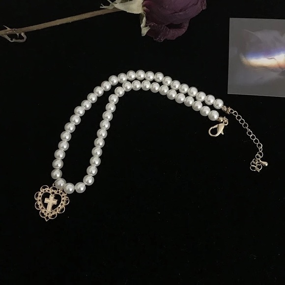 Heart pearl necklace - Picture 1 of 2
